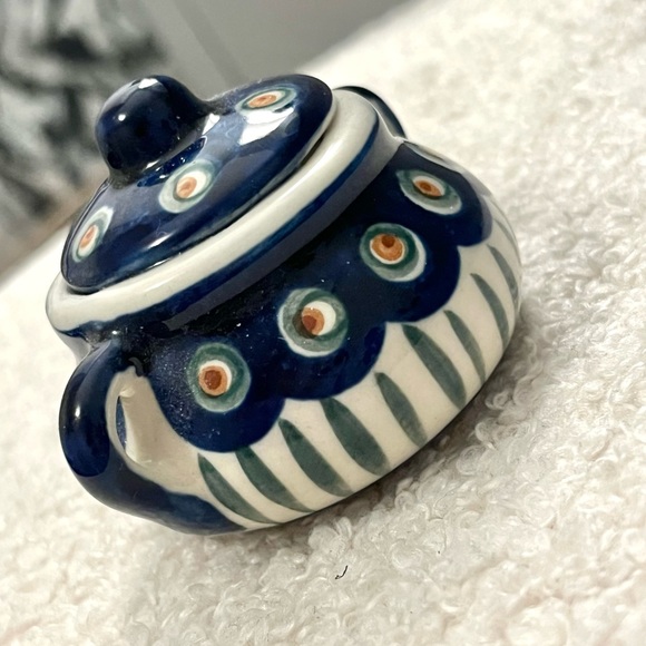 handmade painted abstract mini ceramic teacup home decor - Picture 6 of 9